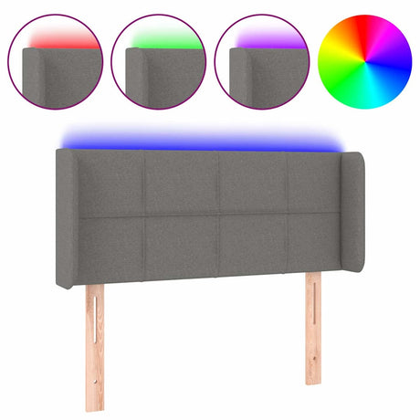 Vidaxl hoofdbord led 93x16x78 88 cm stof donkergrijs