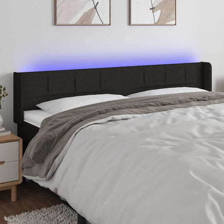 Vidaxl hoofdbord led 183x16x78 88 cm stof zwart