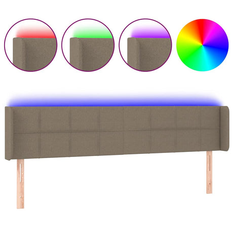 Vidaxl hoofdbord led 203x16x78 88 cm stof taupe