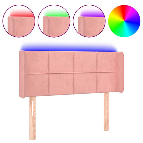 Vidaxl hoofdbord led 83x16x78 88 cm fluweel roze