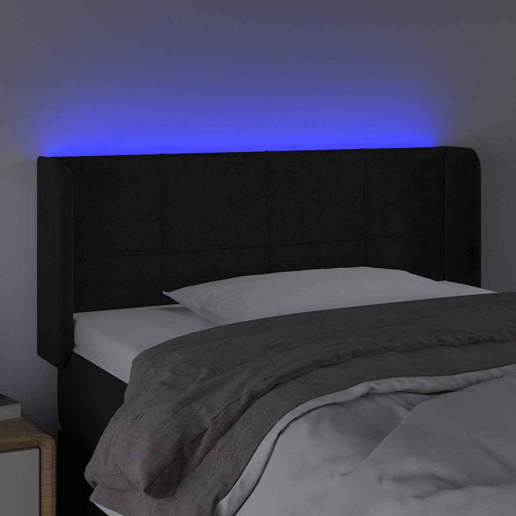 Vidaxl hoofdbord led 93x16x78 88 cm fluweel zwart