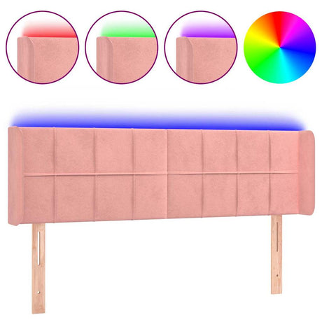 Vidaxl hoofdbord led 147x16x78 88 cm fluweel roze