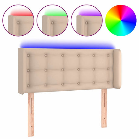 Vidaxl hoofdbord led 93x16x78 88 cm kunstleer cappuccinokleurig