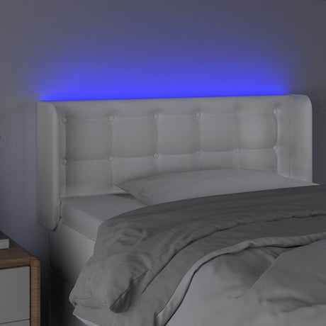 Vidaxl hoofdbord led 103x16x78 88 cm kunstleer wit