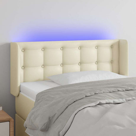 Vidaxl hoofdbord led 103x16x78 88 cm kunstleer crèmekleurig