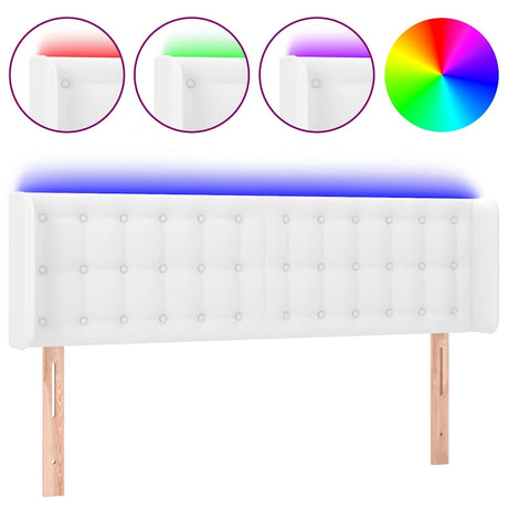Vidaxl hoofdbord led 147x16x78 88 cm kunstleer wit