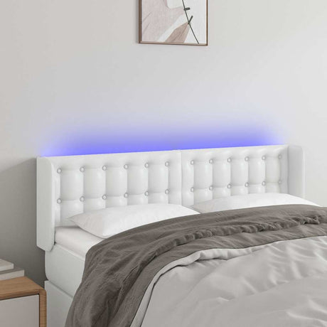 Vidaxl hoofdbord led 147x16x78 88 cm kunstleer wit