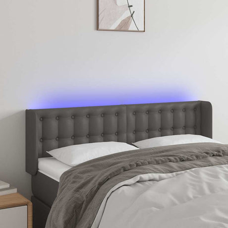 Vidaxl hoofdbord led 147x16x78 88 cm kunstleer grijs