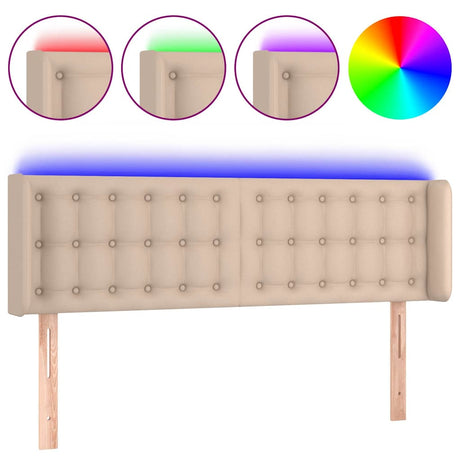 Vidaxl hoofdbord led 147x16x78 88 cm kunstleer cappuccinokleurig