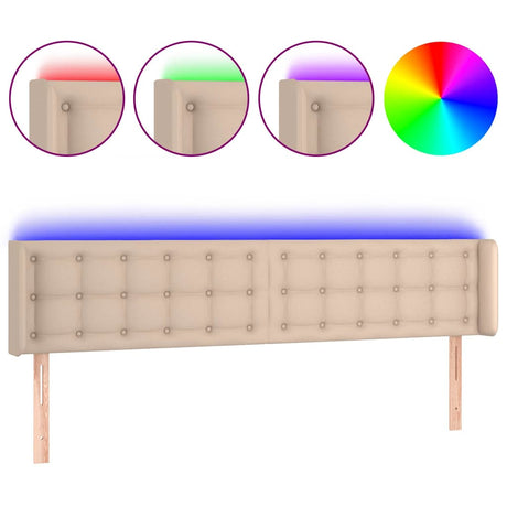 Vidaxl hoofdbord led 163x16x78 88 cm kunstleer cappuccinokleurig