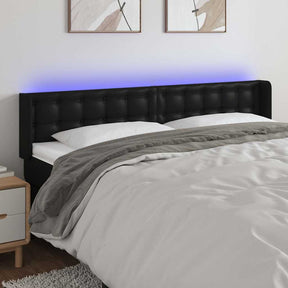 Vidaxl hoofdbord led 183x16x78 88 cm kunstleer zwart