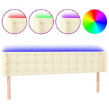 Vidaxl hoofdbord led 203x16x78 88 cm kunstleer crèmekleurig