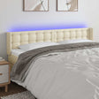 Vidaxl hoofdbord led 203x16x78 88 cm kunstleer crèmekleurig