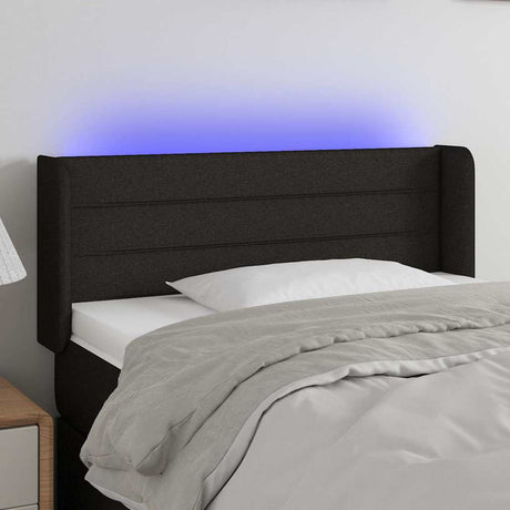 Vidaxl hoofdbord led 83x16x78 88 cm stof zwart