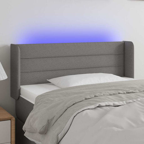 Vidaxl hoofdbord led 93x16x78 88 cm stof donkergrijs