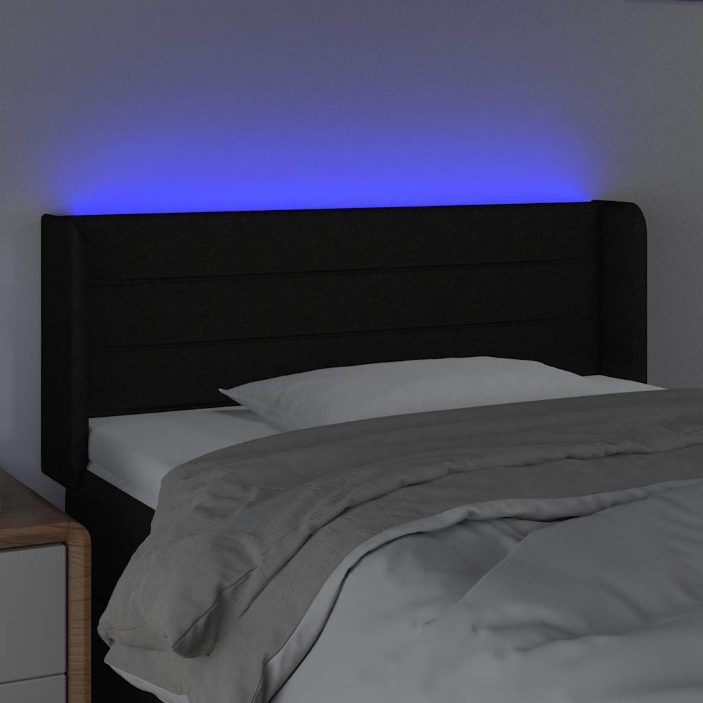 Vidaxl hoofdbord led 103x16x78 88 cm stof zwart