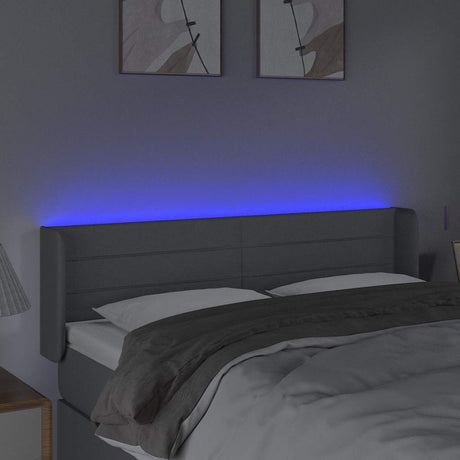Vidaxl hoofdbord led 147x16x78 88 cm stof lichtgrijs