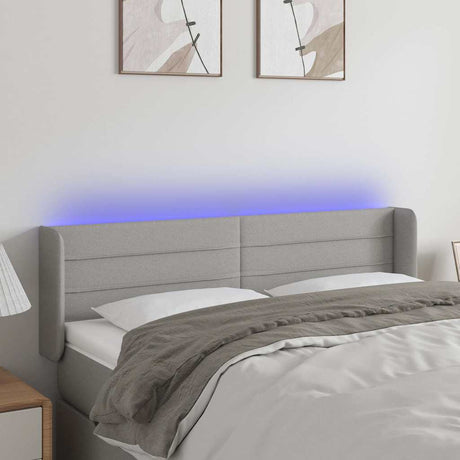 Vidaxl hoofdbord led 147x16x78 88 cm stof lichtgrijs
