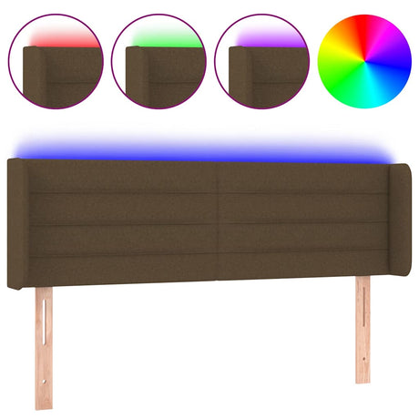 Vidaxl hoofdbord led 147x16x78 88 cm stof donkerbruin