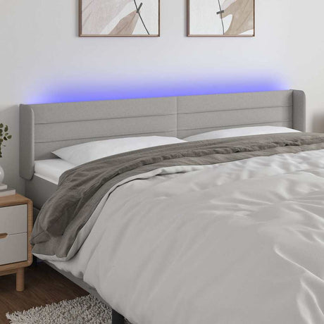 Vidaxl hoofdbord led 163x16x78 88 cm stof lichtgrijs