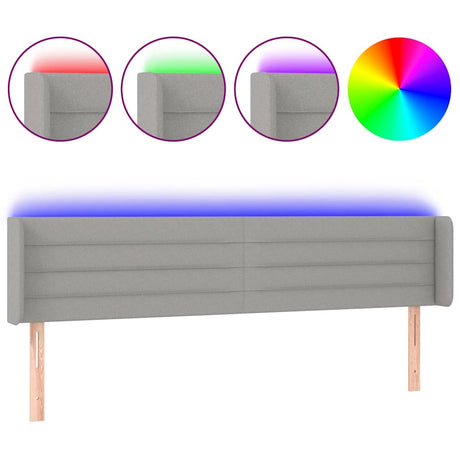 Vidaxl hoofdbord led 183x16x78 88 cm stof lichtgrijs