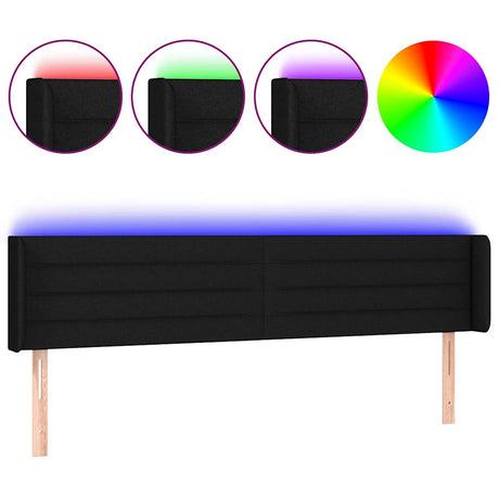 Vidaxl hoofdbord led 183x16x78 88 cm stof zwart