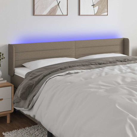 Vidaxl hoofdbord led 183x16x78 88 cm stof taupe
