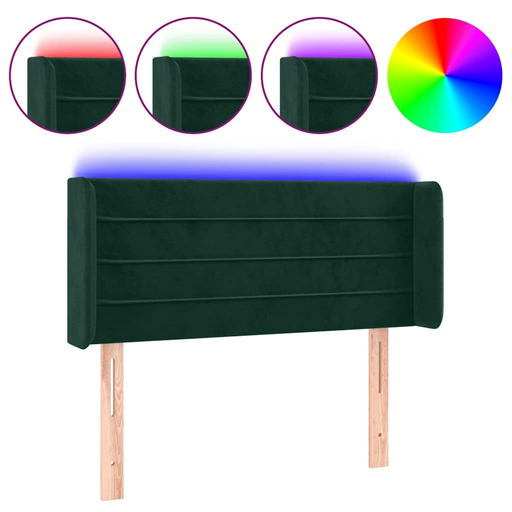 Vidaxl hoofdbord led 83x16x78 88 cm fluweel donkergroen