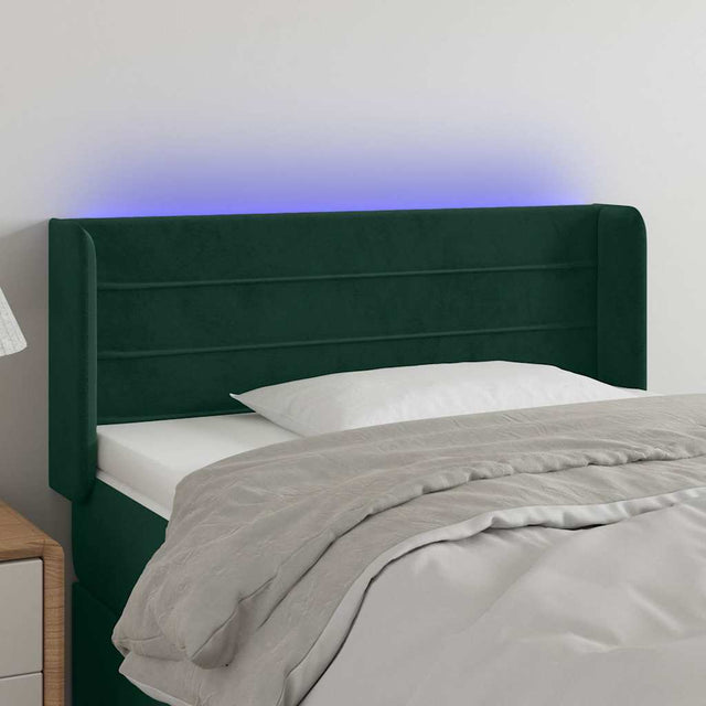 Vidaxl hoofdbord led 83x16x78 88 cm fluweel donkergroen