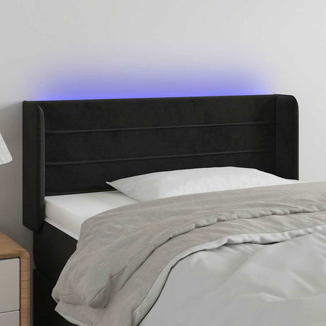 Vidaxl hoofdbord led 93x16x78 88 cm fluweel zwart