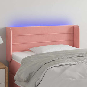 Vidaxl hoofdbord led 93x16x78 88 cm fluweel roze