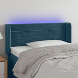 Vidaxl hoofdbord led 103x16x78 88 cm fluweel donkerblauw