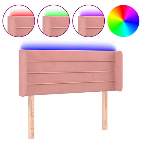 Vidaxl hoofdbord led 103x16x78 88 cm fluweel roze