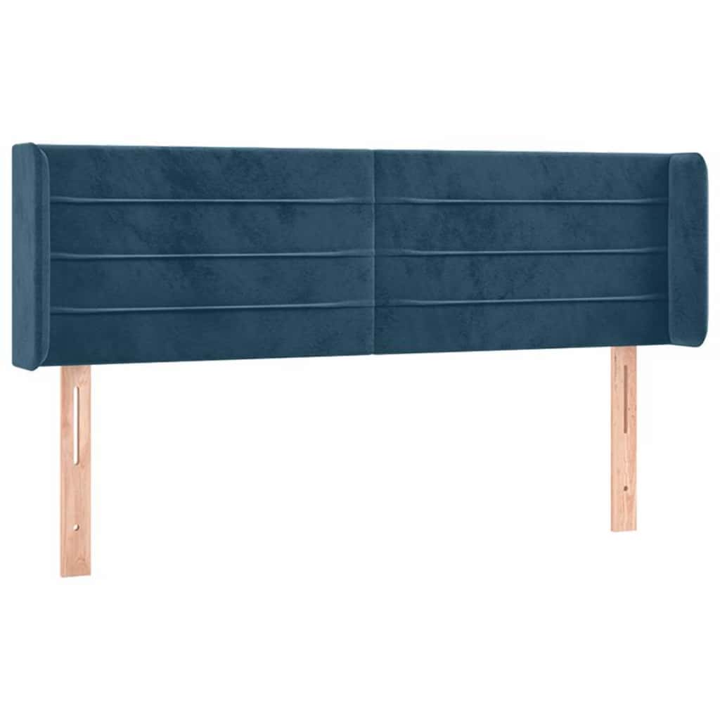 Vidaxl hoofdbord led 147x16x78 88 cm fluweel donkerblauw