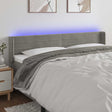 Vidaxl hoofdbord led 183x16x78 88 cm fluweel lichtgrijs