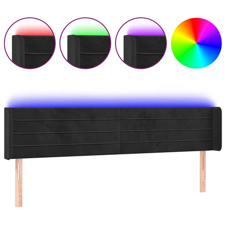 Vidaxl hoofdbord led 183x16x78 88 cm fluweel zwart