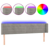 Vidaxl hoofdbord led 203x16x78 88 cm fluweel lichtgrijs