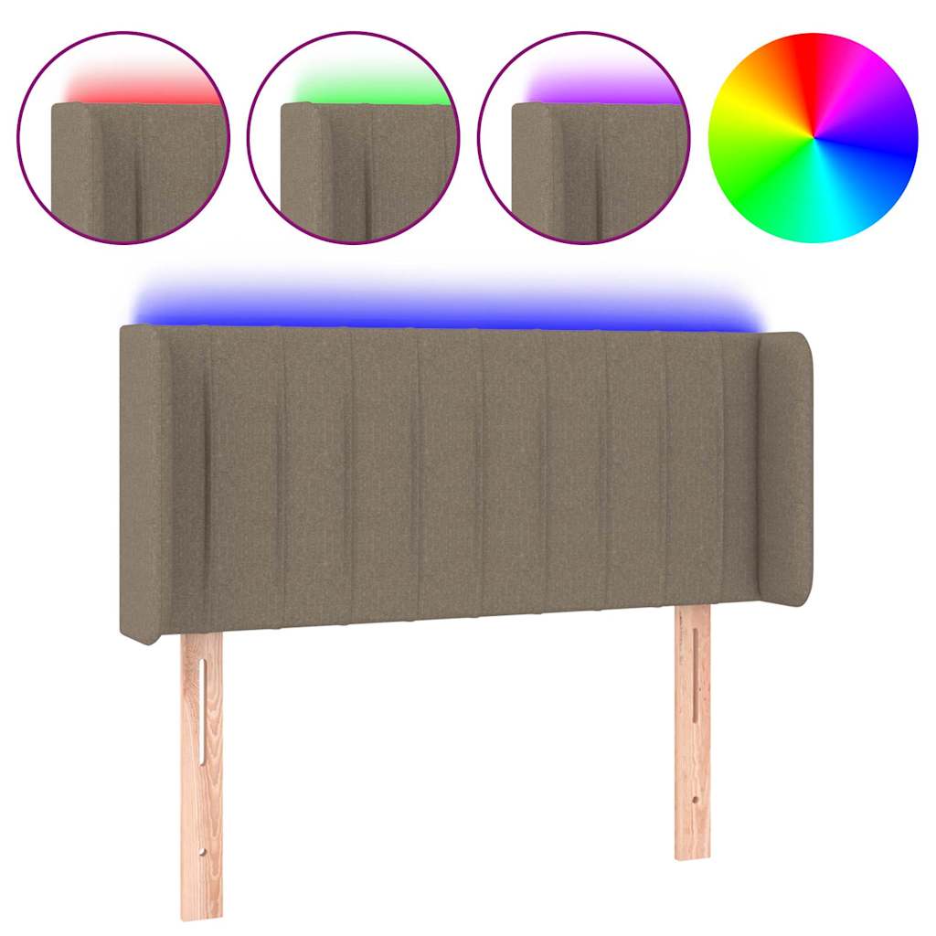 Vidaxl hoofdbord led 83x16x78 88 cm stof taupe
