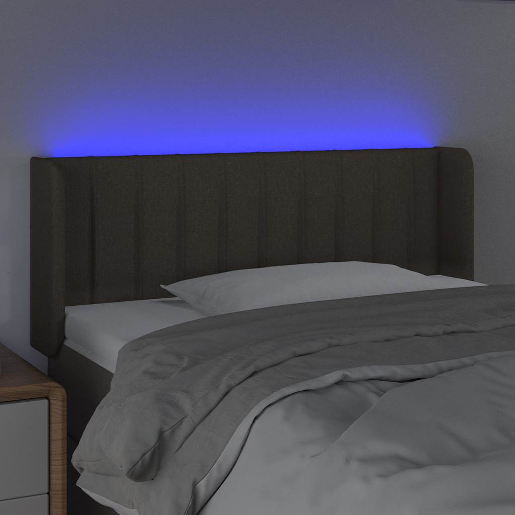 Vidaxl hoofdbord led 83x16x78 88 cm stof taupe