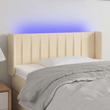 Vidaxl hoofdbord led 83x16x78 88 cm stof crèmekleurig