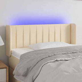 Vidaxl hoofdbord led 83x16x78 88 cm stof crèmekleurig