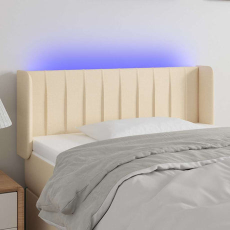 Vidaxl hoofdbord led 93x16x78 88 cm stof crèmekleurig
