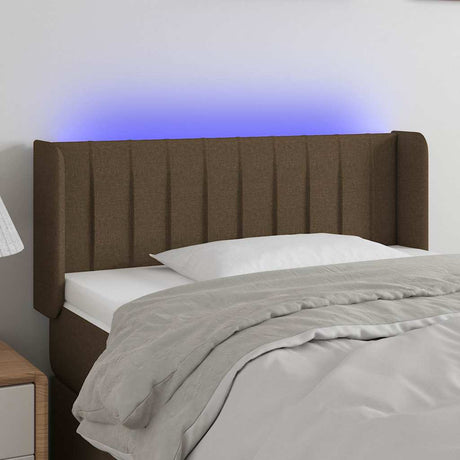 Vidaxl hoofdbord led 103x16x78 88 cm stof donkerbruin