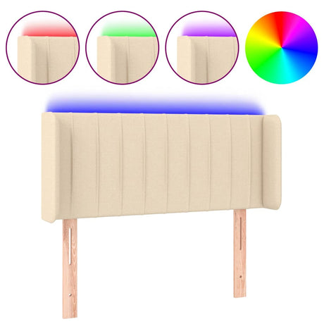 Vidaxl hoofdbord led 103x16x78 88 cm stof crèmekleurig