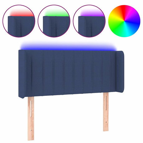 Vidaxl hoofdbord led 103x16x78 88 cm stof blauw