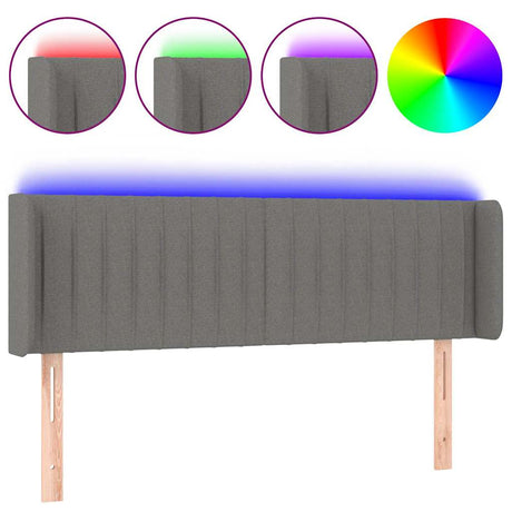 Vidaxl hoofdbord led 147x16x78 88 cm stof donkergrijs
