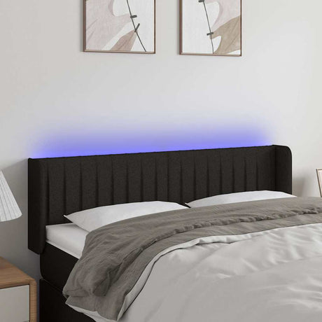 Vidaxl hoofdbord led 147x16x78 88 cm stof zwart