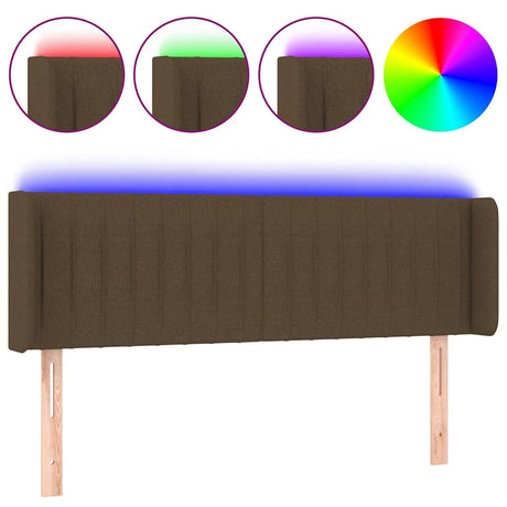 Vidaxl hoofdbord led 147x16x78 88 cm stof donkerbruin
