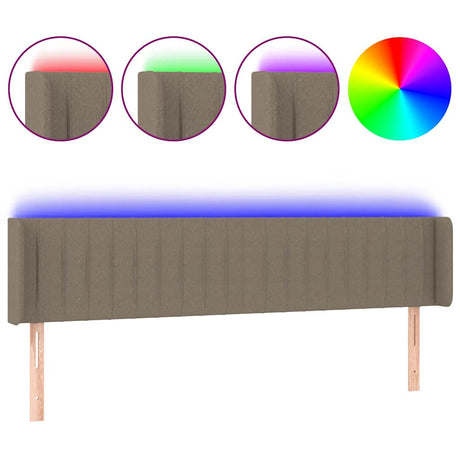 Vidaxl hoofdbord led 163x16x78 88 cm stof taupe
