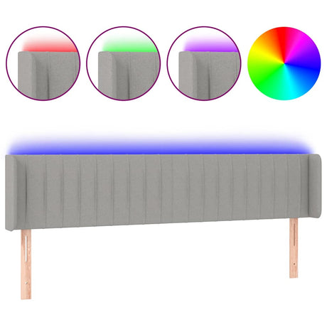 Vidaxl hoofdbord led 183x16x78 88 cm stof lichtgrijs